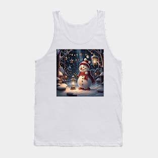 Snowman at christmas camp Tank Top